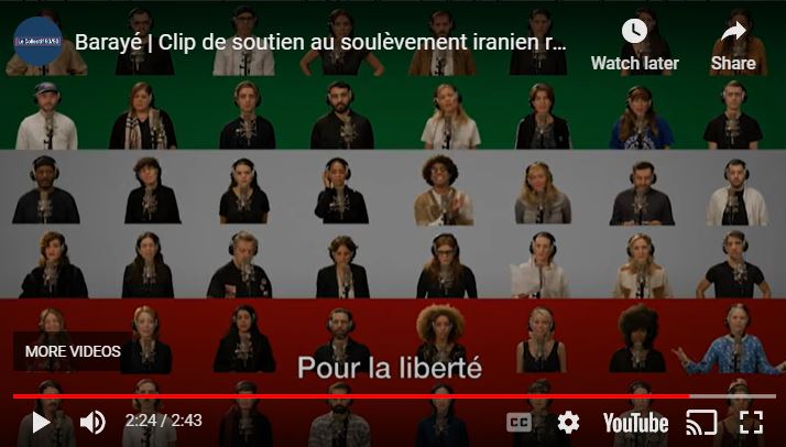 پنجاه هنرمند فرانسوی ترانه «برای» شروین حاجی پور را به زبان فارسی خواندند